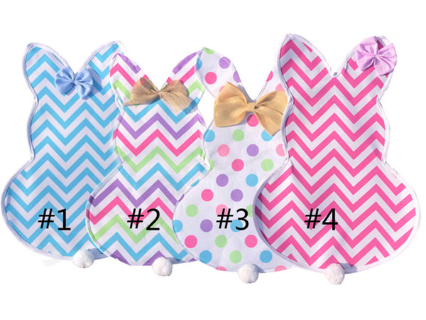 Easter Bunny Hanging Flags DIY Chevron Rabbit and Fluffy Bunny Tail Design Garden Flag Garden Banners Canvas Outdoor Party Decoration E21908