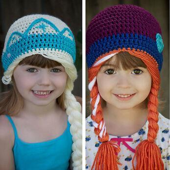 Kids Haps Frozen Wool Cap Kids Cap Baby Crochet Hats Girls Caps Hand Knitted Caps Kids Crochet Knit Hat Girls Hats Child Winter Hat Children