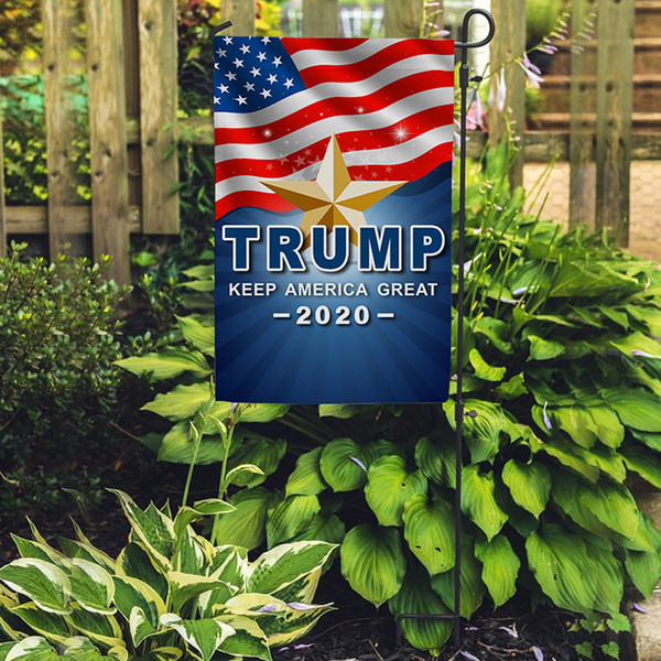 Donald Trump for President 2020 Garden Flag 12x18 inch Keep America Great Outdoor Funny Decorative Yard Lawn Flags Election Banner B61201