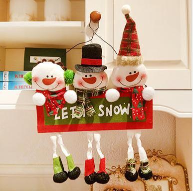Christmas Wreaths Door Hanging Snowman Rattan Ring Garlands Xmas Decorations Christmas Cartoon Products For Home Home Decor