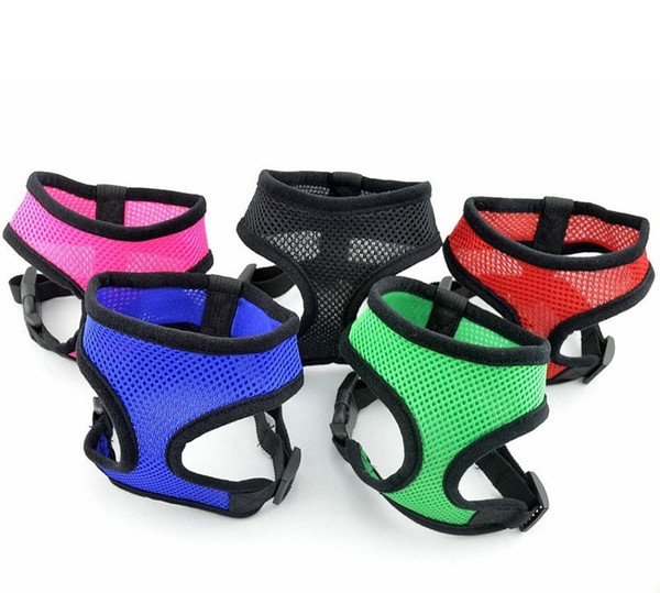 Brand new Pet dog Nylon Mesh Harness Strap Vest Collar Small Medium-sized Dog Puppy Comfort Harness 7 colors Cartoon