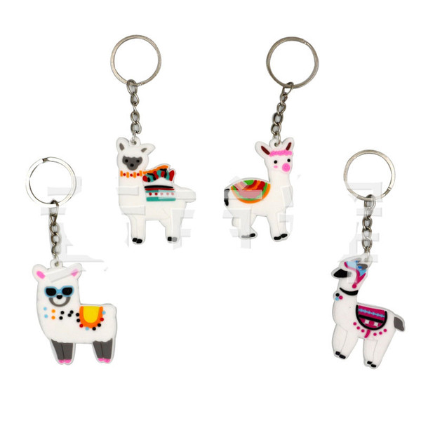 Cute little PVC silicone Alpaca creative Key Rings Fashion Accessories pendant Keychain For Children Girl Free Shipping
