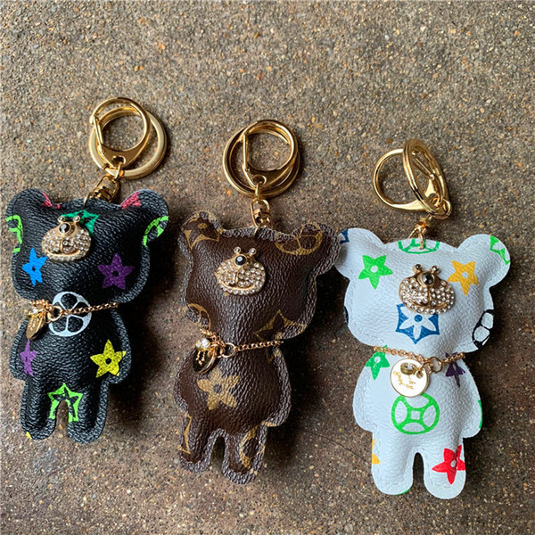 New Fashion Car Keychains Stylish High Quality Keychains Cartoon Teddy Bear Handbag Pendants Decoration Birthday Gift Accessories Top