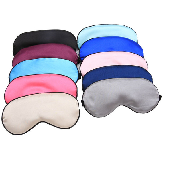 Silk Sleep Rest Eye Mask eye shade cover Padded Shade Cover Double Sides Sleeping eye mask Travel Relax 16 colors Cartoon Accessories Z0100