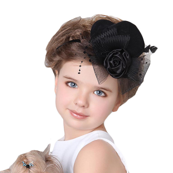 Fashion Baby Hair Clips Baby Bride Headdress Newborn Infant Small Hat Hairpin Photography Props Children Accessories
