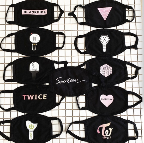 20pcs/lot free shipping bts/blackpink/twice/got7/seventeen/exo member breathe mask