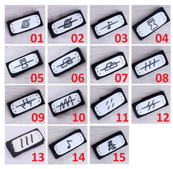 ANIME Naruto Headband 95cm Leaf Village Logo Konoha Kakashi Akatsuki Members Cosplay Costume Accessories Blue Black