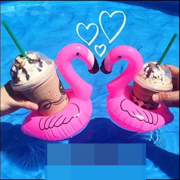 wholesale Inflatable Flamingo Drink Holder Swan Cup Holder Outdoor Swimming Bath Kids Toys Water Floating Party Decorations