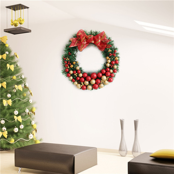 1pc Artificial Flower Xmas Wreath Door Decorative Wedding Hanging Christmas Wreaths Garland For Home Cartoon Products Supplies