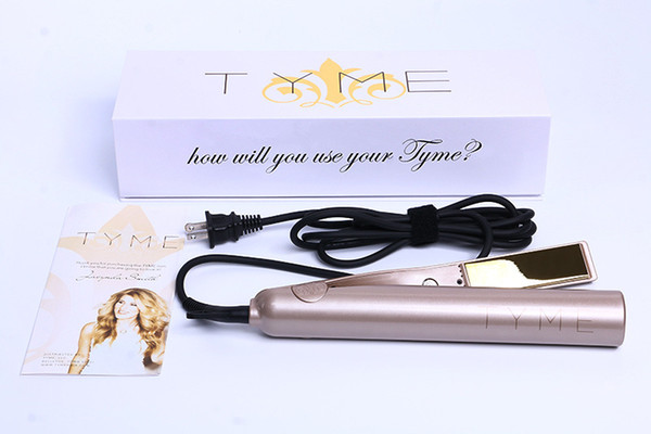 100% New 2 in 1 Hair Curler Hair Straightener Gold Plate with High Quality US EU UK Plug Hair Salon Styling Tools With box package