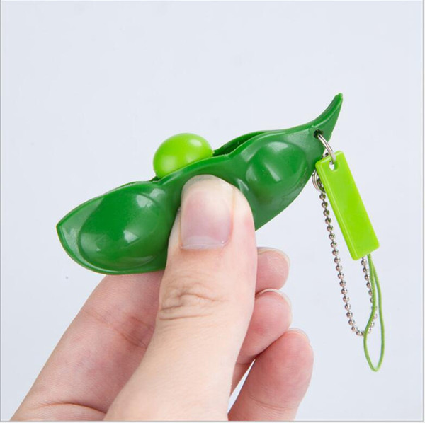 Stress Relieve Extrusion Bean Toys Antistress Bean Ball Squeeze Toys Phones Key Chain Cartoon Accessories Pea Beans Soybean Decorations LM21