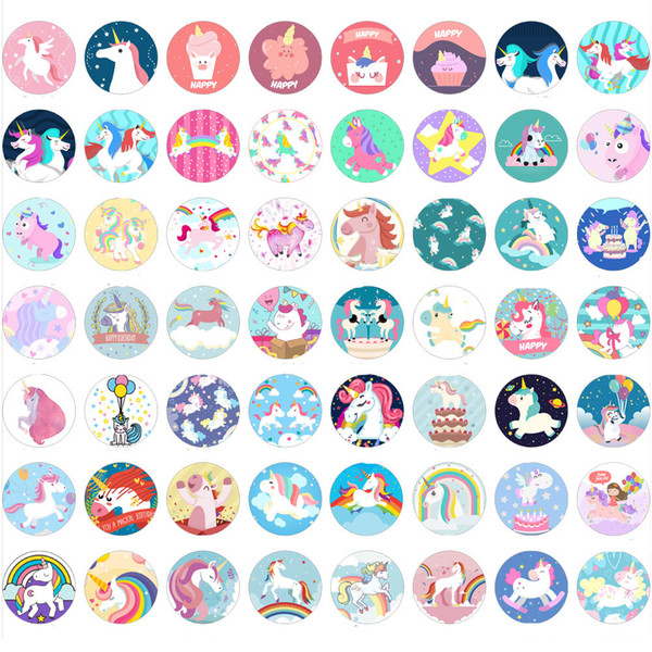 Unicorn print Gasbag Phone Bracket Multi-purpose Creative Cell Phone Bracket cartoon Accessories Silica gel Round Holder C5660