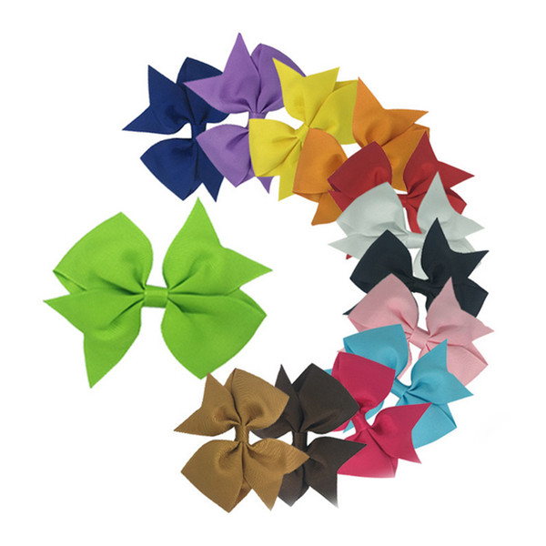 20 pcs 20 Colors Ribbon Bows Clips Hairpin Girl's hair bows Boutique Hair Clip Headware Kids Hair Accessories