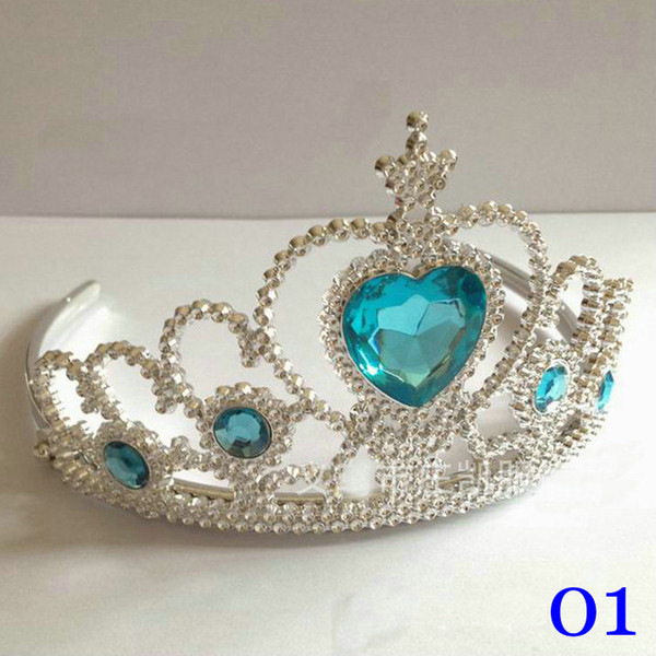 2017 Frozen diamond crown Christmas headbands Princess crowm Children's birthday party Gift 6 colors Cheap crown