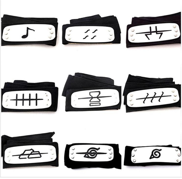 .11 styles ANIME Naruto Headband Leaf Village Logo Konoha Kakashi Akatsuki Members Cosplay Costume Accessories blue red black TO792