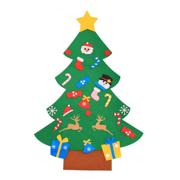 Kids DIY Felt Christmas Tree with Ornaments Children Christmas Gifts for 2018 New Year Door Wall Hanging Xmas Decoration LE171