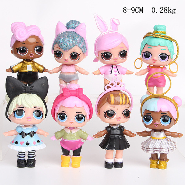 8PCS/LOT LoL Surpris Doll with feeding bottle American PVC Kawaii Children Toys Anime Action Figures Realistic Reborn Dolls for girls free