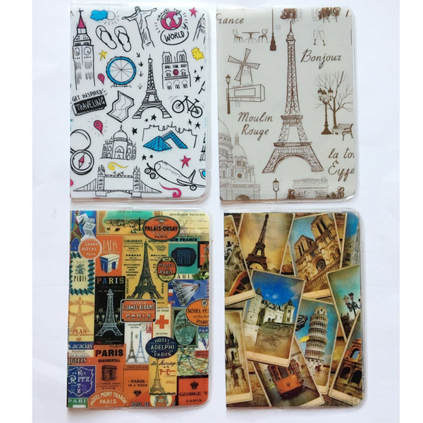 2017 New Passport covers Travel London Eiffel Tower passport ID holders Card holders Kids Gift Free shipping C332