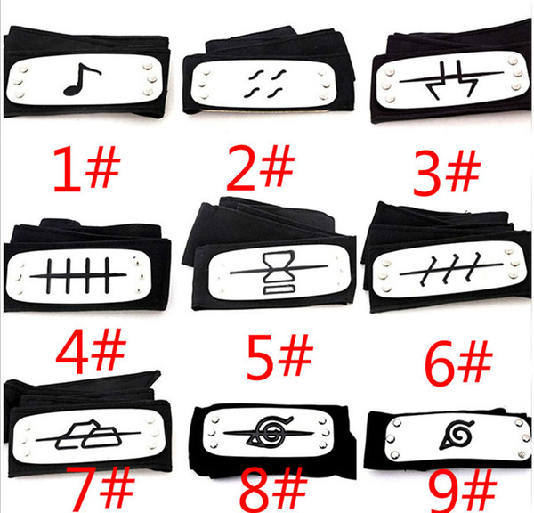 11 styles ANIME Naruto Headband Leaf Village Logo Konoha Kakashi Akatsuki Members Cosplay Costume Accessories blue red black JC141