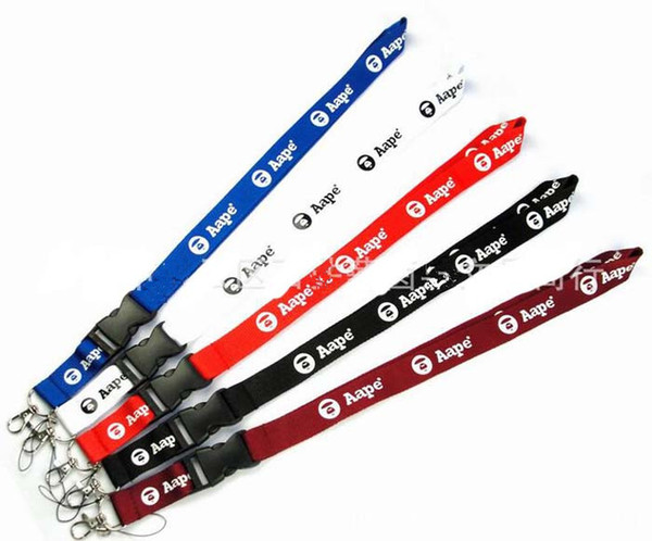 Brand lot 10pcs lanyard Clothing Lanyard for MP3/4 cell phone key chain lanyards Strap Holder /Detachable Keychain Black/Red/blue colors