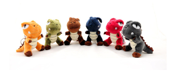 500PCS--2017 new dinosaur plush toy trailer for dragon doll car key hang decoration boutique wholesale