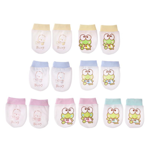 Baby Infant Cartoon Printing Adjustable Drawstring Anti Scratch Face Gloves Newborn Protection Face Anti Scratching Gloves