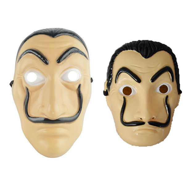 2018 New Cosplay Party Mask La Casa De Papel Face Mask Salvador Dali Costume Movie Mask Realistic Halloween Xmas Supplies C4690
