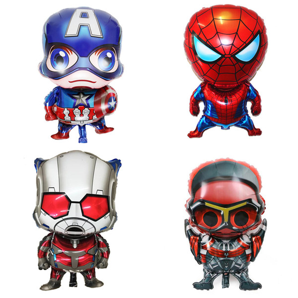 The Avengers 4 Balloons Cartoon Captain America Iron Man Spider-Man Aluminum Foil Balloons For Kids Party Birthday Toys Gifts Cheap A51003