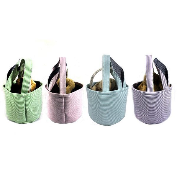 2019 stripe Easter Rabbit Basket Easter Bunny Bags Rabbit Printed Canvas Tote Bag Egg Candies Baskets 4 Colors