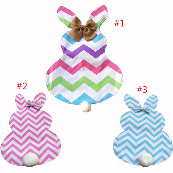 INS Chevron Easter Bunny Garden Flags Jute BowTie Festival Decor Rabbit Decoration Banner Ornament Indoor Outdoor Pennon Courtyard Hanging F