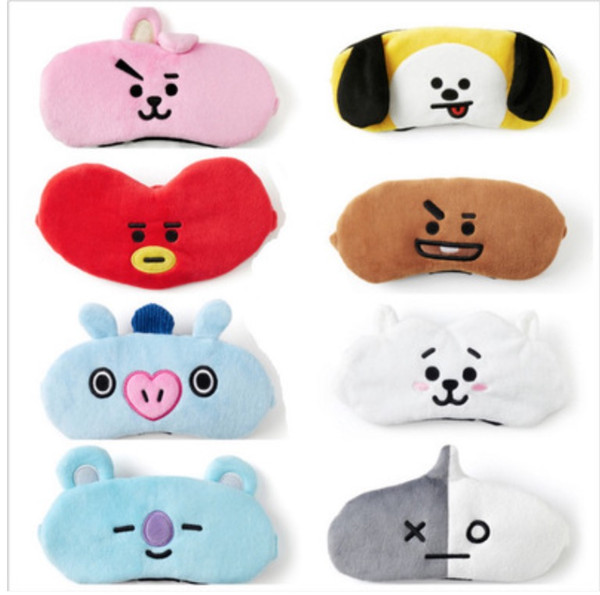 16pcs/lot free shipping bts bt21 cartoon eye mask