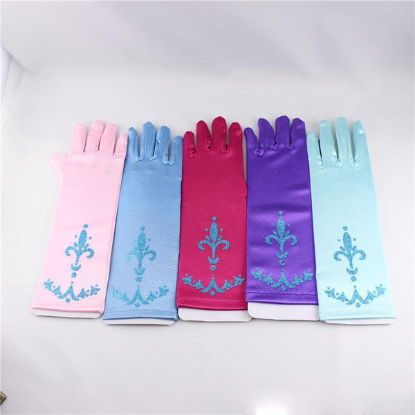 2019 selling 5 Colors Girls Long Gloves NEW children cartoon Princess Girls Ladies Fancy Gloves B 24cm