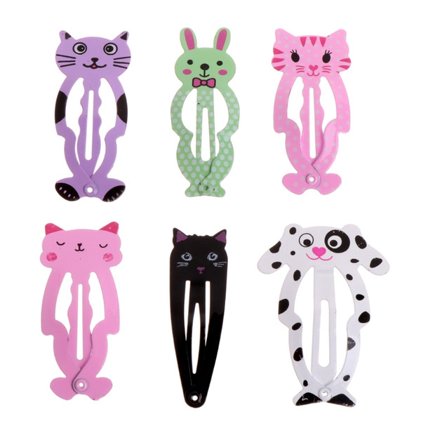 6pcs Children Animal Hairpin Kid's Barrettes Hair Clips Snap Hair Accessories
