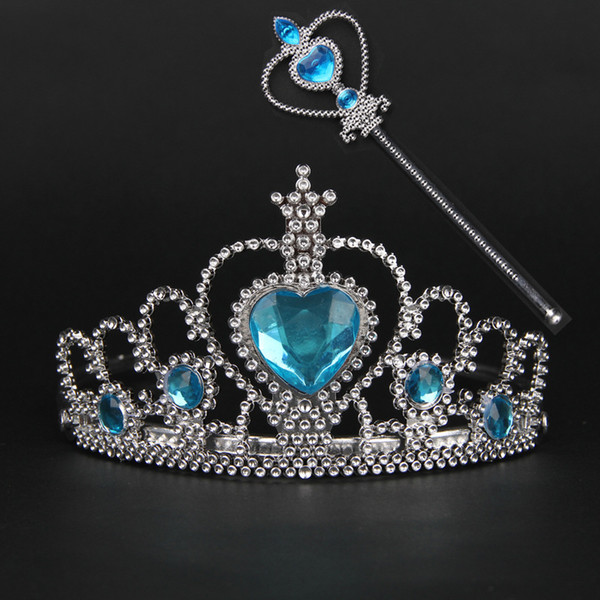 Children Girls Cosplay Crown Sets Cartoon Party Princess Accessories Magic Wand Sticks+Queen Crown PX-D08