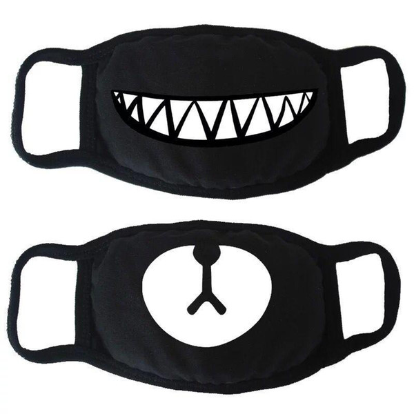 Black Bear Mouth Face Mask Cartoon Anti-Dust Panda Cotton Funny Pattern Masquerade Cosplay Costume Party Mask Xmas Halloween mk681