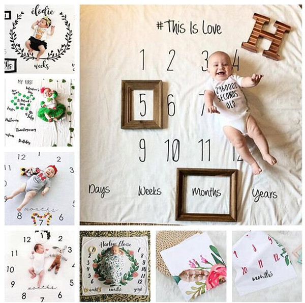 20pcs newborn baby photography background props baby photo fabric backdrops infant blankets wrap letter flower numbers print cloth Y146