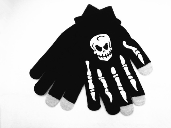 1 Pair Claw Glovesplastic Knitted Wool Ghost Bone Gloves Men Women Halloween Party Skull Skeleton Gloves
