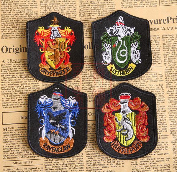 Harry Potter Embroidery School Badges Four College Cryffindor Cartoon Movie TV Costume Party Baseball Cap Patches Sewing 10*7.2cm