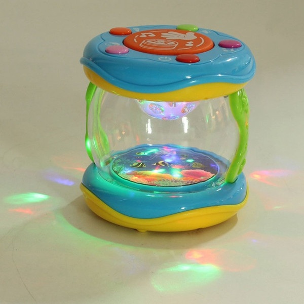 Funny Children Infant Toys Mini Magic Hand Drum Beat LED Music Early Childhood Educational Learning Developmental Baby Rattles