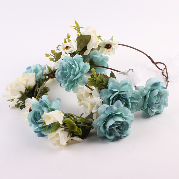 2017Mom and me Flower Headband Summer Style Girls Headband Flower Mommy and child Matching Garland Hair Accessories