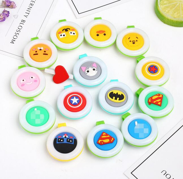Anti-mosquito Button Cute Cartoon Mosquito Repellent Clip Adults Kids Summer Non-toxic Mosquito Repellent Buckle Pest Control via DHL
