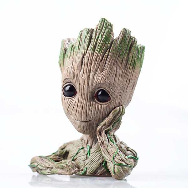 Fashion Guardians of The Galaxy The Avengers Flowerpot Baby Groot Action Figures Cute Model Toy Pen Pot Ornament Gifts For Kids Children