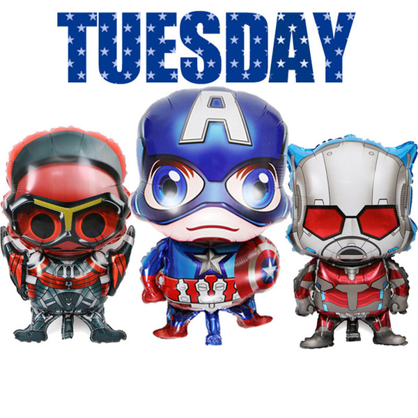 The Avengers 4 Aluminum Foil Balloons Kids Cartoon Balloons Captain America Iron Man Hunting Wild Goose Spider-Man Balloon Party DecorA51003