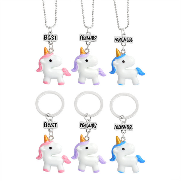 Mix 6 Styles Cartoon Unicorn pendant necklace Accessories Jewelry Halloween Cosplay Party gift