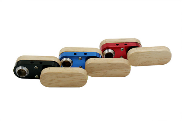 New Folding Wooden Pipe Similar as Tobacco Cigarette Monkey Pipe Hand Portable Vaporizer Foldable Wood & Metal Smoking Pipe W1939
