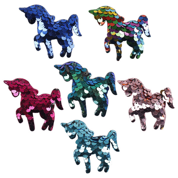 Reversible Sequin Patch Shiny Two-Color Patch Fashion Materials DIY Girls Hair Bows Handmade Home Decorative Craft Accessories
