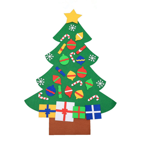 Kids DIY Felt Christmas Tree Decorations Christmas Gifts for 2018 New Year Gifts Door Wall Hanging Ornaments LE171