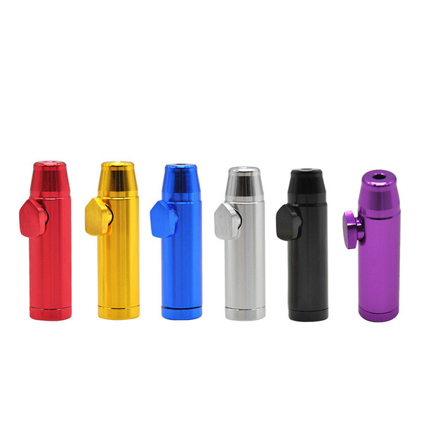 2019 New Multi Style Colorful Metal Snuff Bullet Shape Smoking Pipe Nose Aluminium Alloy Innovative Design Portable High Quality W19033
