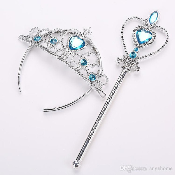 32cm Children Girls Frozen Princess Magic Wand + Rhinestone Crown Set Baby girls Princess Accessories free shipping