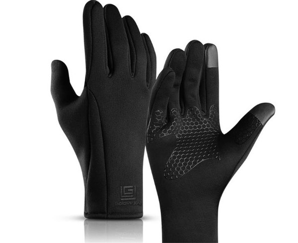 2018 new sports waterproof gloves men and women winter outdoor riding touch screen warm gloves plus velvet ski mountaineering